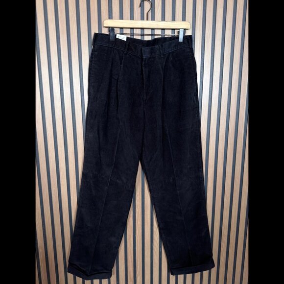 DOCKERS Other - New Dockers Pants 34 x 32 Mens Black Corduroy Cuffed Classic Fit Recode Crushed